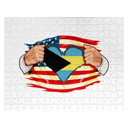 Bahamian Who Live in America Bahamas Flag Jigsaw Puzzles