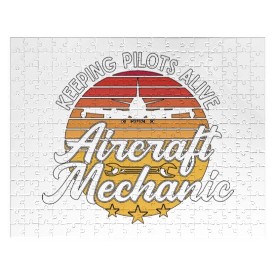 Aircraft Mechanic Keeping Pilots Alive Retro Fix Jigsaw Puzzles