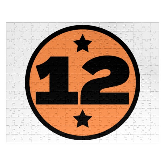 12 Circle Orange Black Birthday Age Jigsaw Puzzles