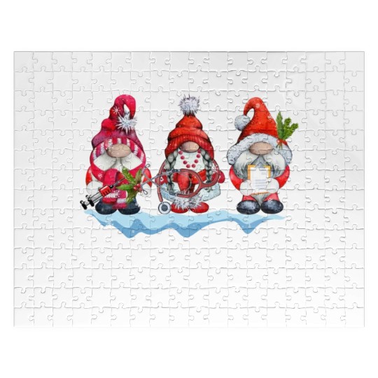 Gnomes Christmas Nurse Phlebotomy Jigsaw Puzzles