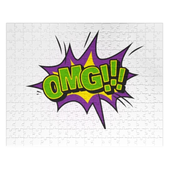 Comic Style OMG Expression Design Jigsaw Puzzles