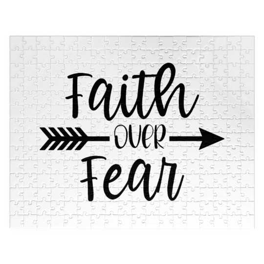 Faith over fear - Christian statement Design Jigsaw Puzzles