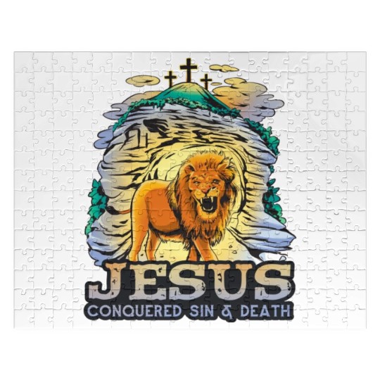 Jesus Conquered Sin And Death Inspirational Lion Jigsaw Puzzles