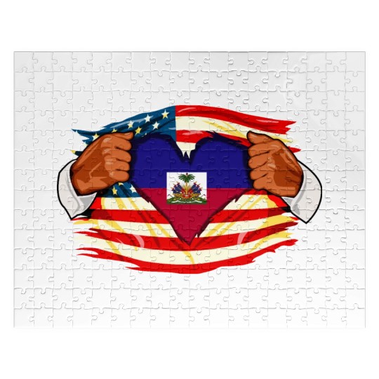 Haitians Who Live in America Haiti Flag Jigsaw Puzzles