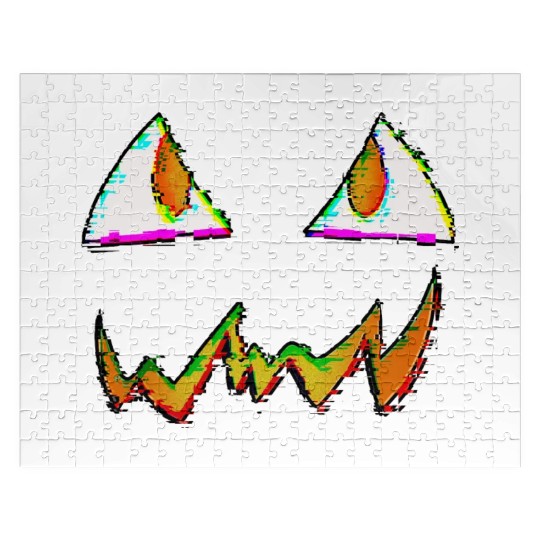 Jack O Lantern Face Glitch Jigsaw Puzzles