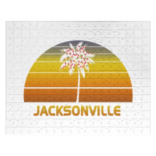 Jacksonville Florida Palm Tree Christmas Lights Jigsaw Puzzles