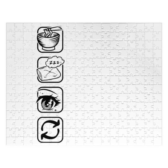 Eat Sleep Anime Repeat Japan Manga Jigsaw Puzzles