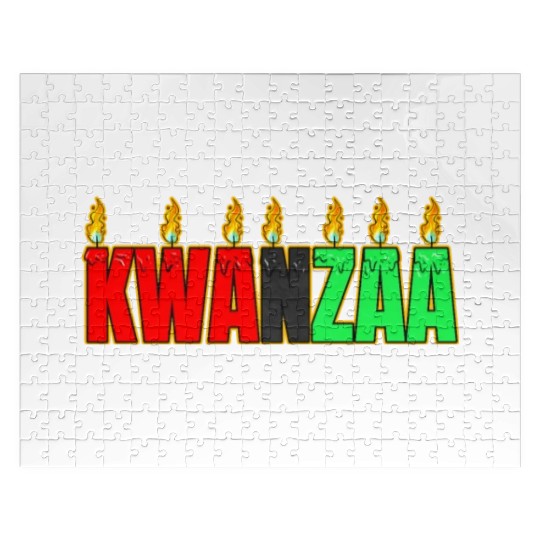 Afro American Candle Kinara Kwanzaa Jigsaw Puzzles