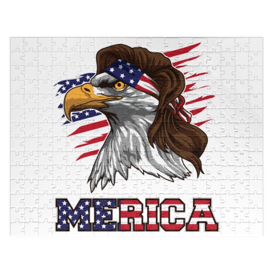 American Bald Eagle Mullet Merica Bird Of Prey Jigsaw Puzzles