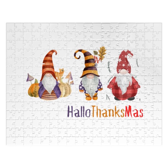 happy hallo thanksmas Thanksgiving gnome Funny Jigsaw Puzzles