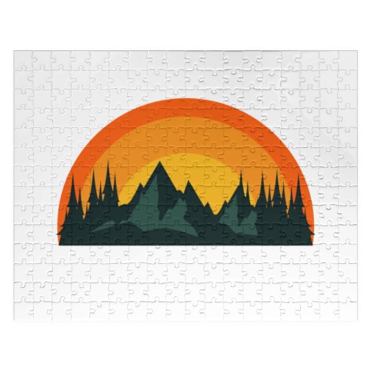 Adventure - Retro Vintage Mountains Nature Hiking Jigsaw Puzzles