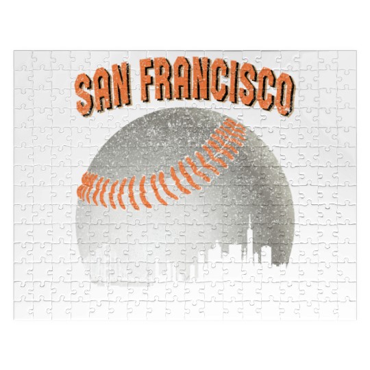 San Francisco Vintage Skyline Baseball For Gameday Jigsaw Puzzles