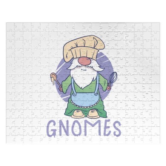 Cooking Cook Chef Gnomes Gnome Lover Funny Gnome Jigsaw Puzzles