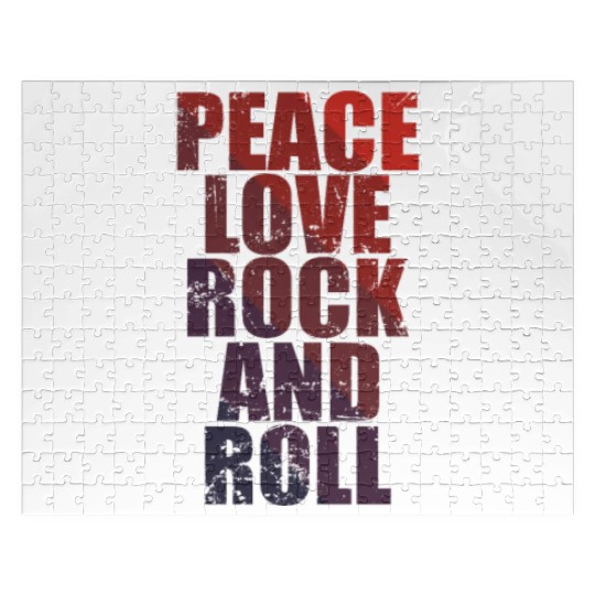Peace Love Rock and Roll Music Style Guitar Jigsaw Puzzles