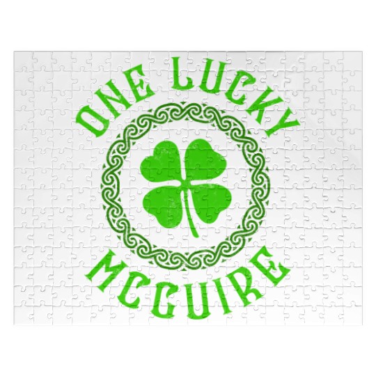 One Lucky McGuire Irish Family Four Leaf Clover Jigsaw Puzzles