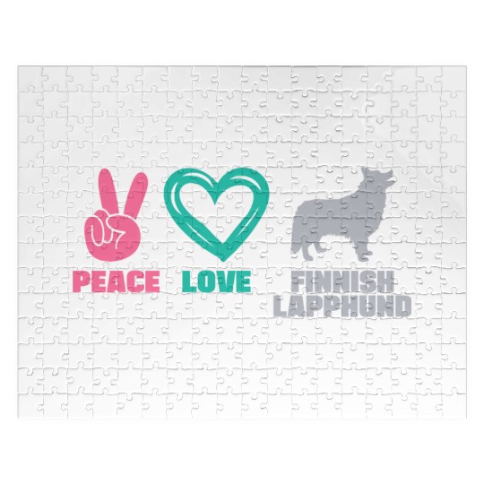 Finnish Lapphund Mom Peace Love Jigsaw Puzzles