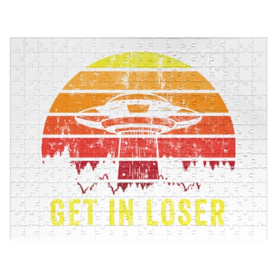 Aliens Art Get In Loser UFO Fan Gift Idea Jigsaw Puzzles