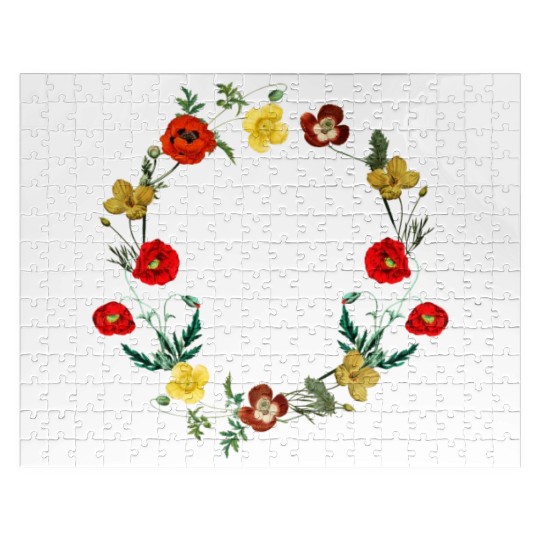 Summer Girl Poppy Flowers Leo Born In August Birth Jigsaw Puzzles