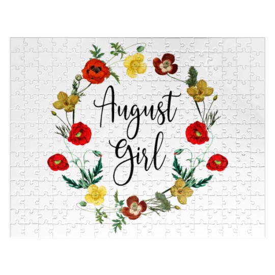 August Birthday Girl Poppy Flowers Leo Born In Aug Jigsaw Puzzles