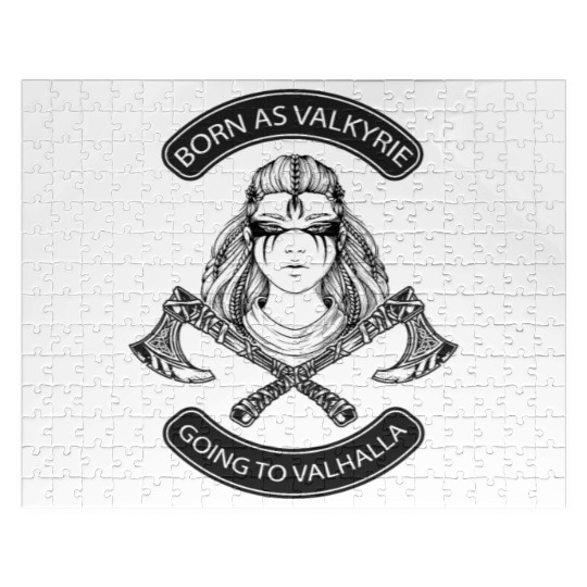 Born as Valkyrie Thor Odin Valhalla Viking Jigsaw Puzzles