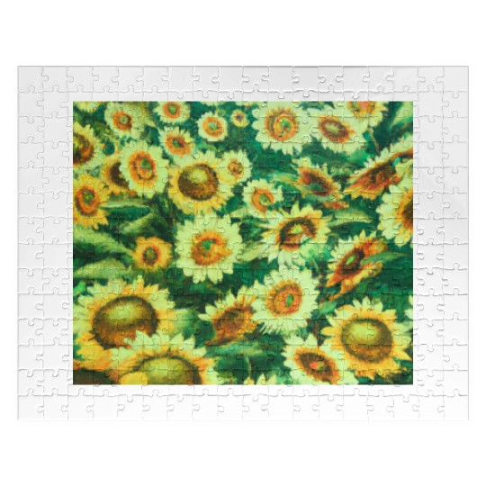 Bright Sun Flower Field Jigsaw Puzzles
