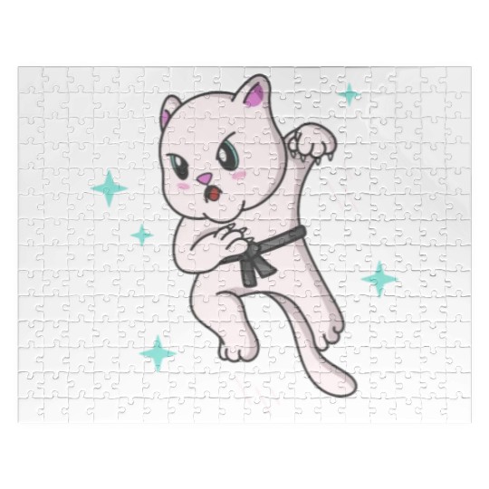Kawaii Cat Ninja Kitten Fighter Karate Jigsaw Puzzles
