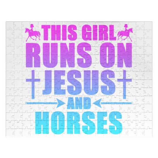 This Girl Runs On Jesus And Horses Christianity Jigsaw Puzzles