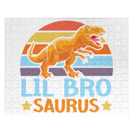 Lil Bro Saurus Best Bro Ever Brotherhood Dinosaur Jigsaw Puzzles