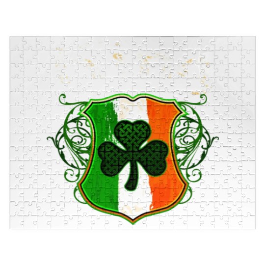 King Irish Surname Ireland Flag Shield Shamrock Jigsaw Puzzles