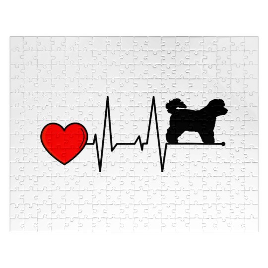 Bichon Frise Mom Heartbeat I Love My Black Jigsaw Puzzles