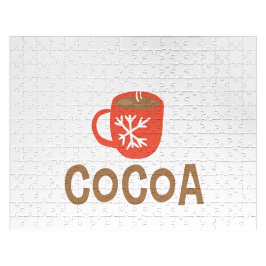 Christmas Funny Ho Ho Hot Cocoa Xmas Holiday Gift Jigsaw Puzzles