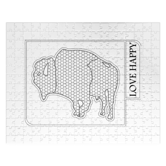 BUFFALO LOVE HAPPY Jigsaw Puzzles