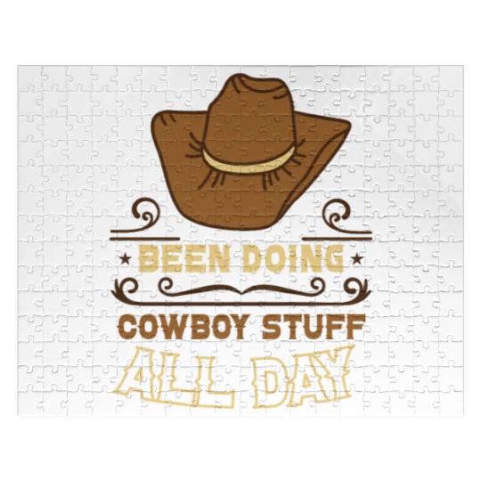 Cowboy Barn Bull Rider Rodeo Country Western Gift Jigsaw Puzzles