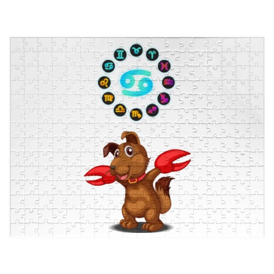 Funny Dog Lover Horoscope Cancer Zodiac Sign Cool Jigsaw Puzzles