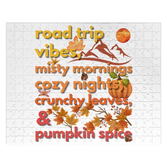 road trip vibes misty mornings cozy nights Jigsaw Puzzles