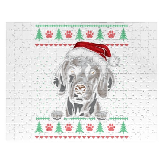 Weimaraner Christmas Ugly Sweater Funny Dog Lover Jigsaw Puzzles