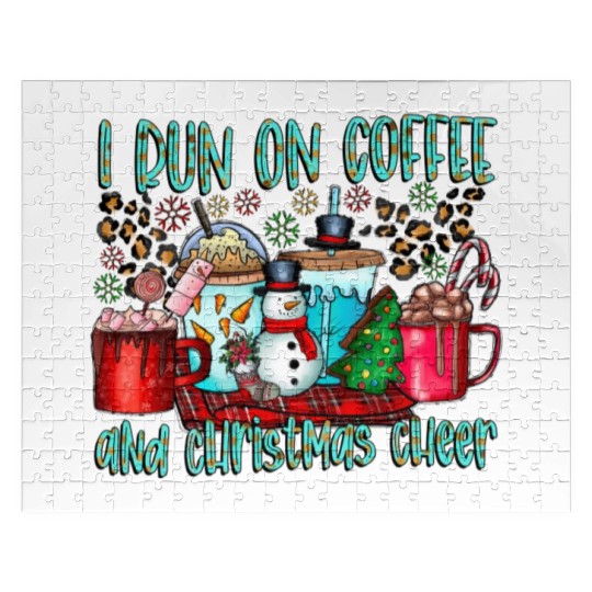 I Run On Coffee And Christmas Cheer Jigsaw Puzzles