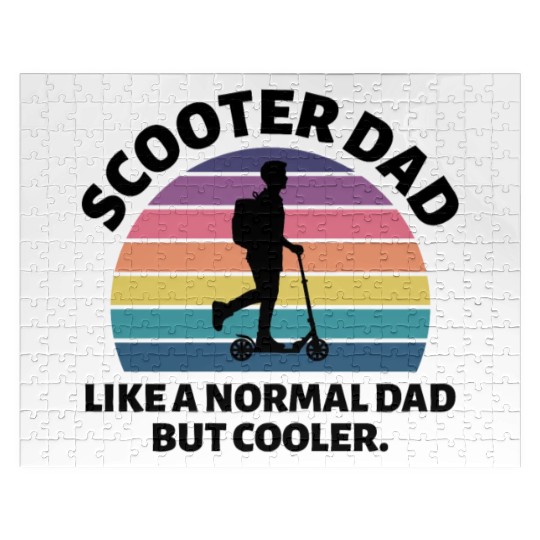 Electric Scooter Dad Driver E-Scooter Fathers day Jigsaw Puzzles