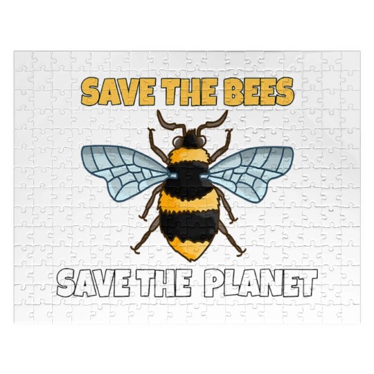 Save The Bees and The Planet Bee Lovers Gift T Shi Jigsaw Puzzles