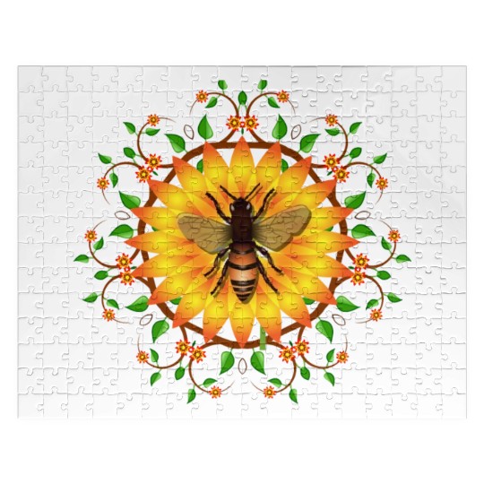 Save honey bees protect environment sunflower Apia Jigsaw Puzzles