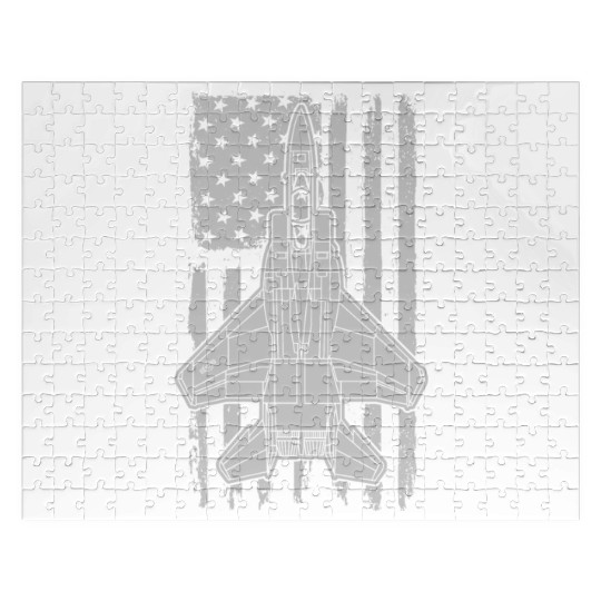 F-15 Eagle Fighter Jet Airplane American Flag F15 Jigsaw Puzzles