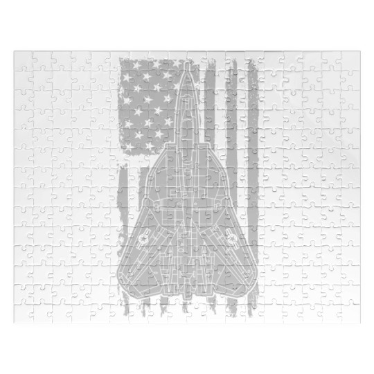 F-14 Tomcat Fighter Jet Airplane American Flag F14 Jigsaw Puzzles