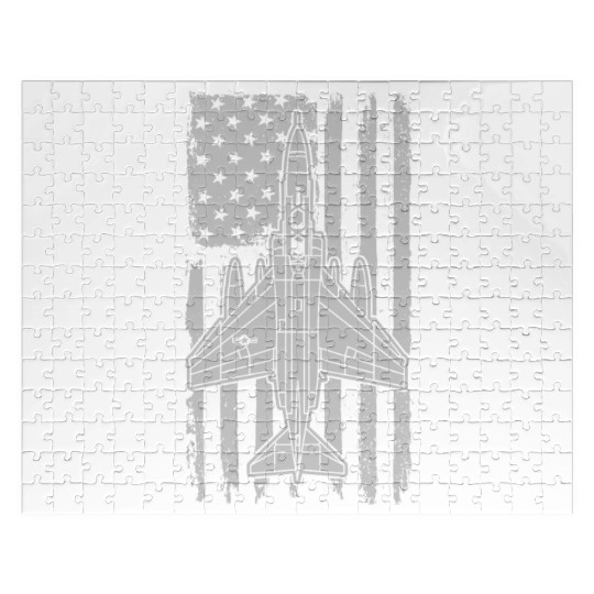 F-4 Phantom Fighter Jet Airplane American Flag F4 Jigsaw Puzzles