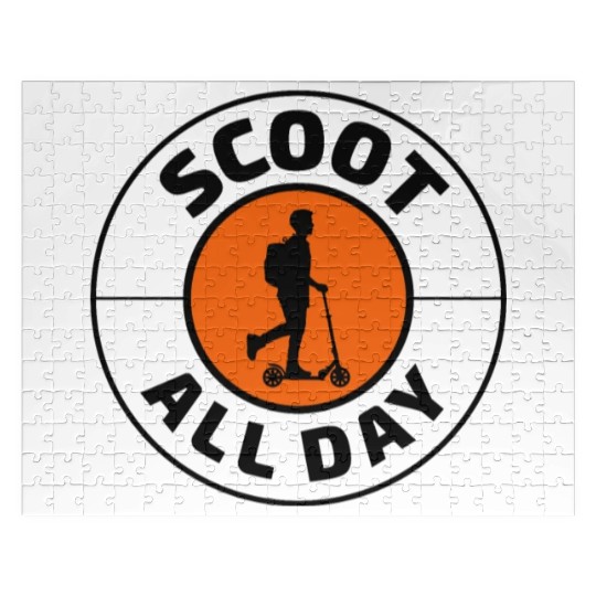 Electric Scooter Driver Motorized E-Scooter Jigsaw Puzzles