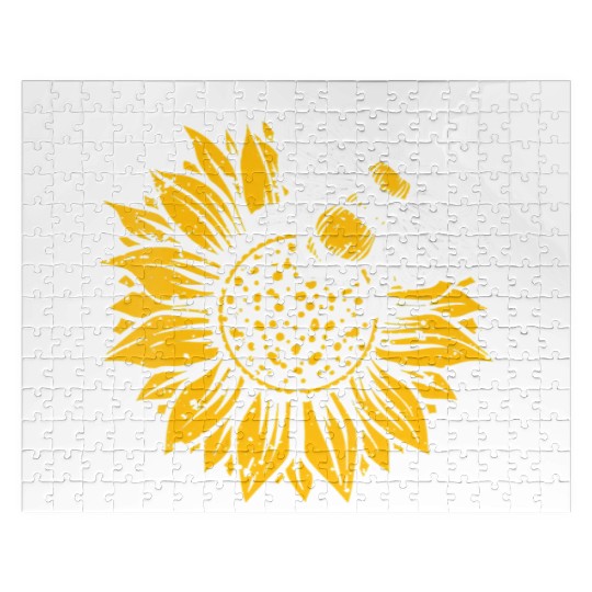 Womens Bumblebee Sunflower Springtime Save The Bee Jigsaw Puzzles