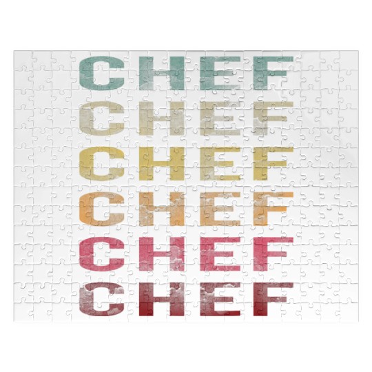 Vintage Word Retro Distressed Chef Cooking Lover Jigsaw Puzzles