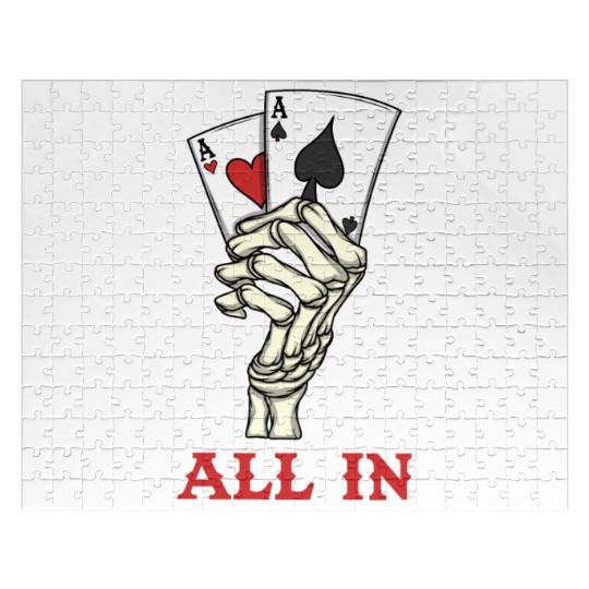 Poker Player Poker Cards Ace Skeleton Hand Poker Jigsaw Puzzles