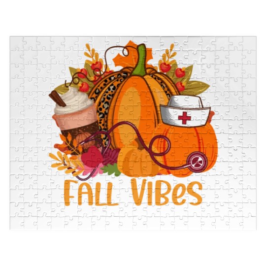 Fall Vibes & That Dialysis Nurse Life Fall Autumn Jigsaw Puzzles