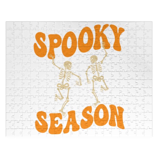 Cute Spooky Season Dancing Skeletons Halloween Jigsaw Puzzles