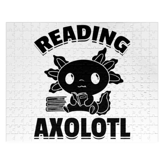 Axolotl Reading Axolotl Book Lover Book Reading Ax Jigsaw Puzzles